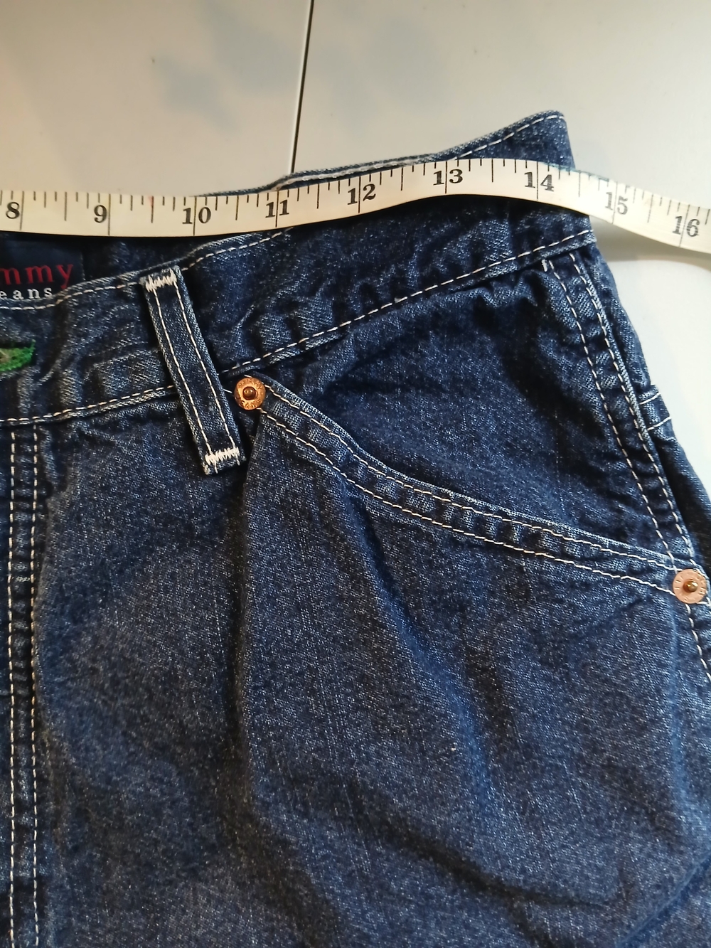 Vintage Tommy Hilfger Carpenter Shorts - Dark Blue - Picture 6 of 8